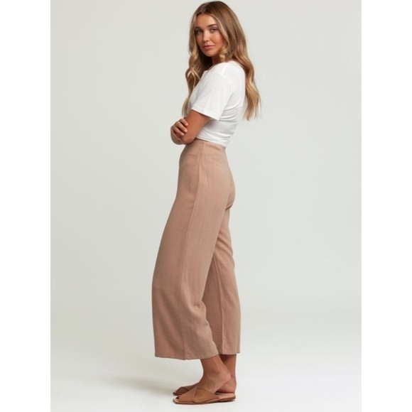 Imperial Biege Yoox Wide Leg Palazzo Viscose Tan Pant Small S - Picture 1 of 11